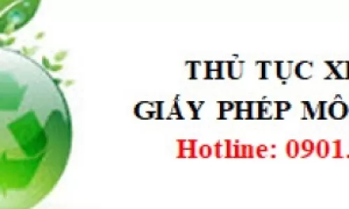 THỦ TỤC XIN CẤP GIẤY PHÉP MÔI TRƯỜNG